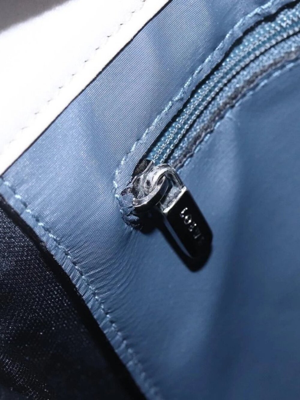 LOEWE anagram Shoulder Bag PVC Navy Silve - Picture 11 of 16